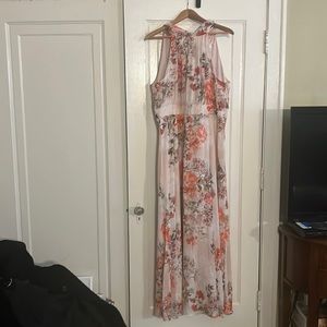 Eliza J long, maxi, flowy pastel cocktail or event dress.